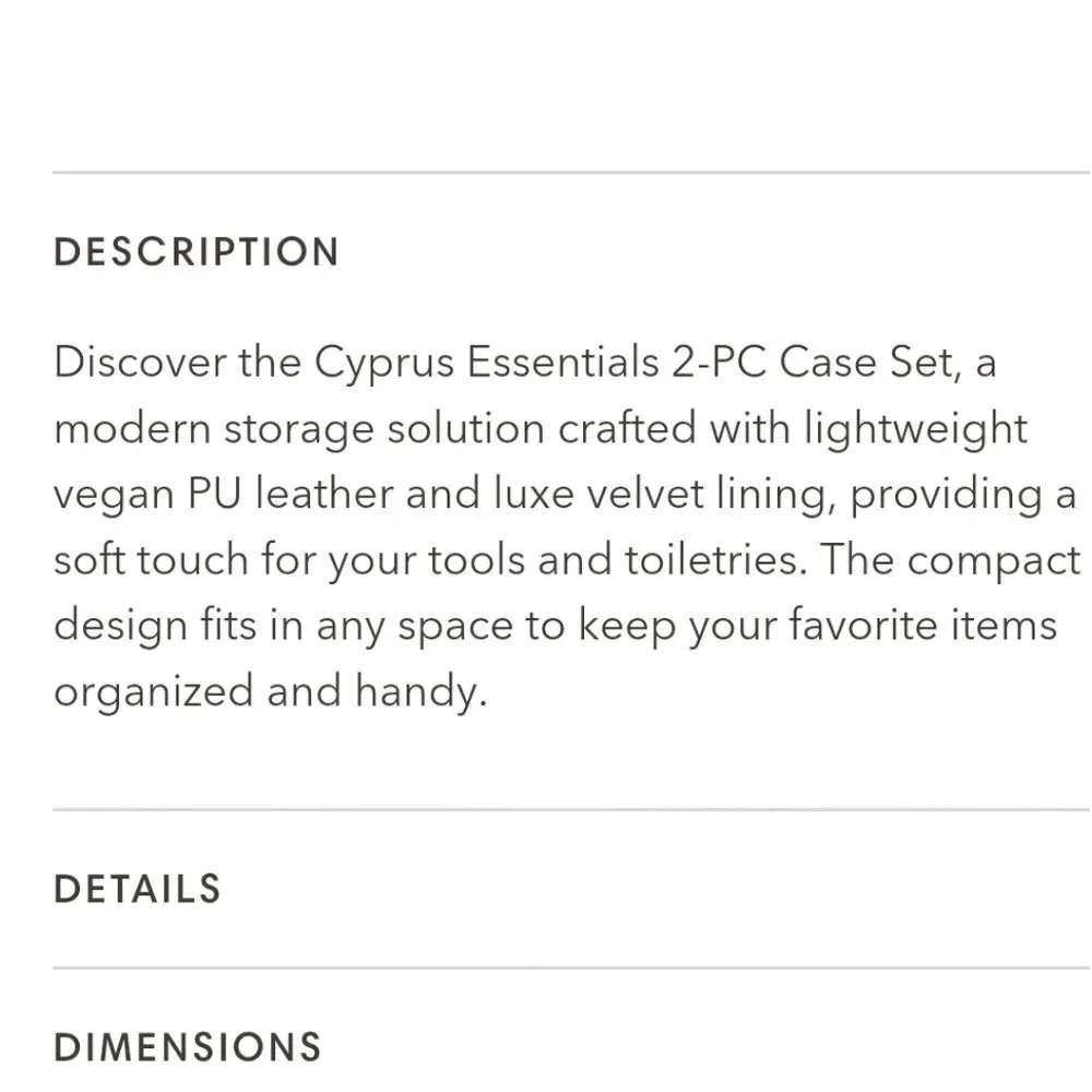 Impressions Cyprus‎ Essentials 2-PC Case Set- Black